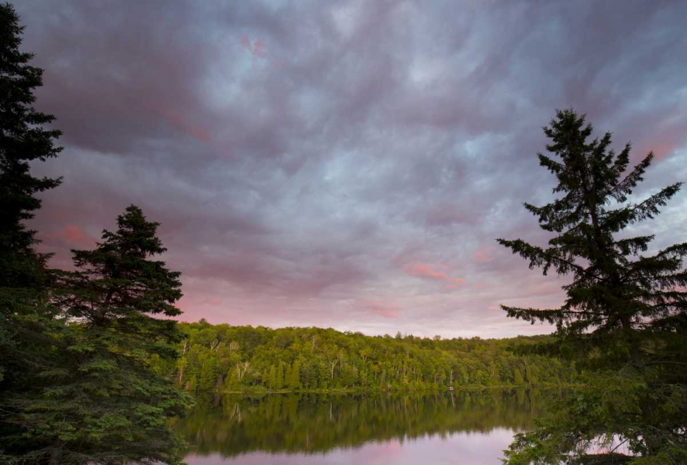Canada, Quebec Sunset over Lake Long Pond art print by Gilles Delisle for $57.95 CAD